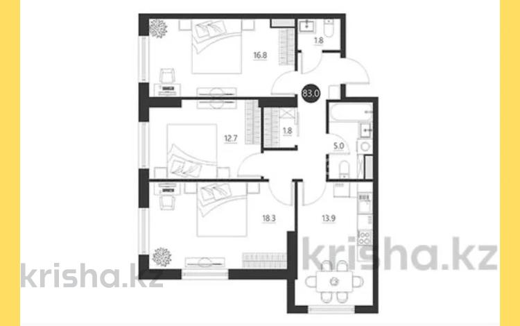 3-бөлмелі пәтер · 84 м² · 7/10 қабат, Восток , Жибек жолы 61, бағасы: 40 млн ₸ в Шымкенте, Аль-Фарабийский р-н — фото 10