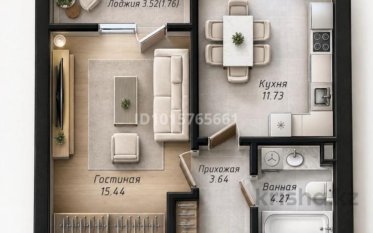 1-бөлмелі пәтер · 37 м² · 2/12 қабат, Мухамедханова 43, бағасы: 19.8 млн ₸ в Астане, Нура р-н — фото 2
