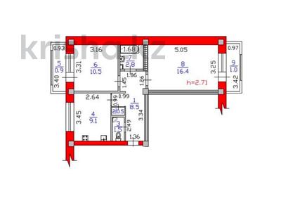 2-комнатная квартира · 51.2 м² · 4/5 этаж, Клочкова 64 за 45.5 млн ₸ в Алматы, Алмалинский р-н