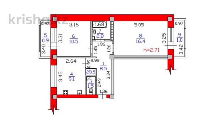 2-комнатная квартира · 51.2 м² · 4/5 этаж, Клочкова 64 за 45.5 млн ₸ в Алматы, Алмалинский р-н — фото 12