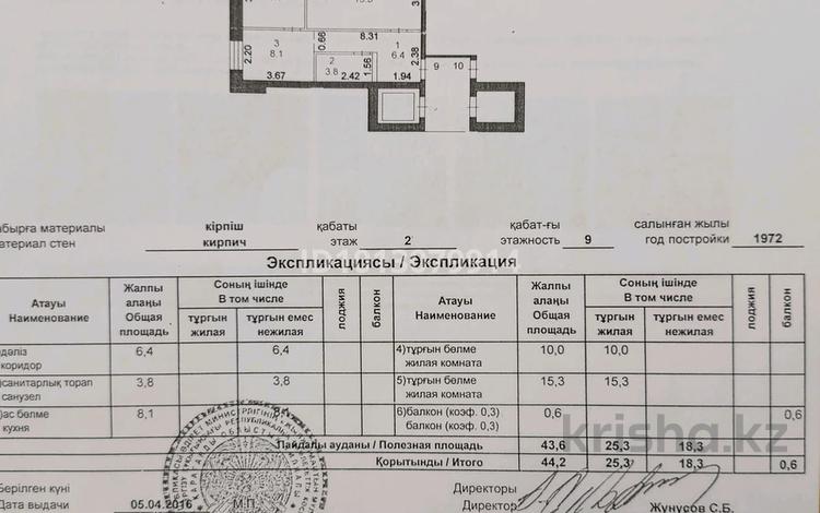 2-бөлмелі пәтер · 44.2 м² · 2/9 қабат, Абдирова 22/4 — Напротив 1000 мелочей, бағасы: ~ 21 млн ₸ в Караганде, Казыбек би р-н — фото 11