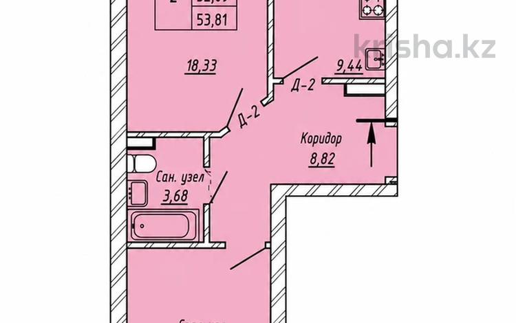 2-комнатная квартира · 53.81 м² · 4/5 этаж, Назарбаева 232а — Район 8 школы, возле тд Байтерек за ~ 19.9 млн ₸ в Петропавловске — фото 2