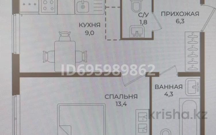 2-комнатная квартира, 52 м², 7/9 этаж, Казыбек би 35 за 22.5 млн 〒 в Астане, Нура р-н — фото 2