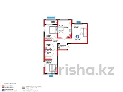 3-комнатная квартира · 90 м², ​Тамерлановское шоссе за 38 млн ₸ в Шымкенте, Туран р-н