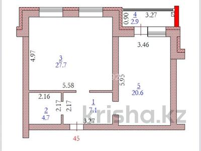 1-бөлмелі пәтер · 62 м² · 2/5 қабат, мкр. Алтын орда 2Е, бағасы: 18 млн ₸ в Актобе