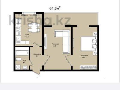 2-комнатная квартира · 64.6 м² · 8/9 этаж, Кокжал Барака 19а за ~ 31.3 млн ₸ в Усть-Каменогорске