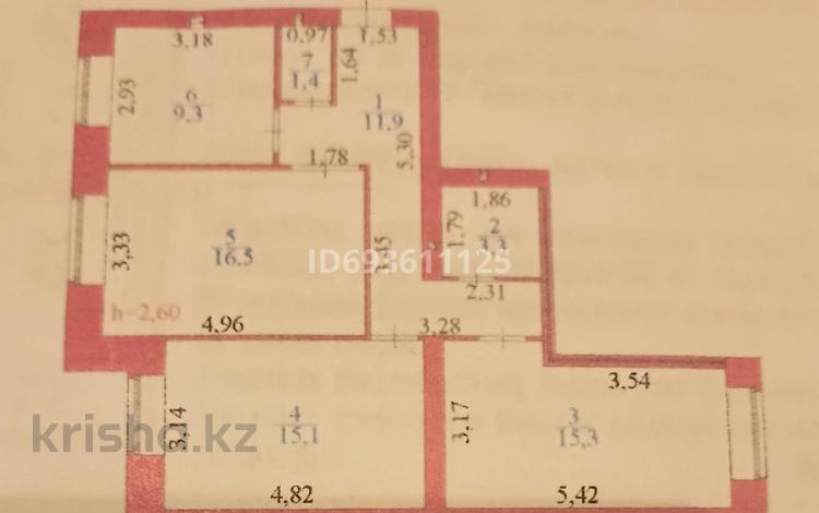 3-комнатная квартира · 73 м² · 1/9 этаж, Кенен Азербаева 10 — Азербаева / Жумабаева за 34.5 млн ₸ в Астане, Сарайшык р-н — фото 3
