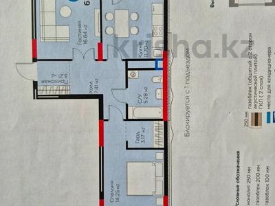 2-бөлмелі пәтер · 63.31 м² · 4/14 қабат, Сагадат Нурмагамбетов 17, бағасы: 42 млн 〒 в Астане, Сарайшык р-н