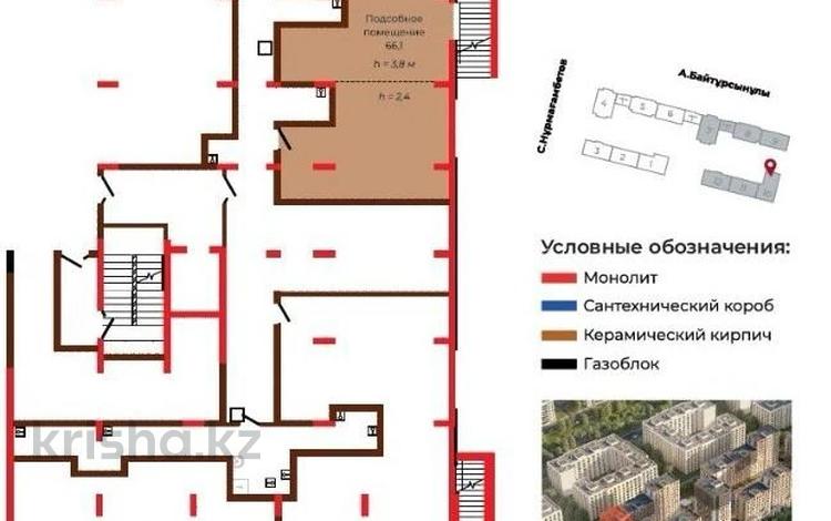 Свободное назначение • 68 м² за 20 млн 〒 в Астане, Алматы р-н — фото 2