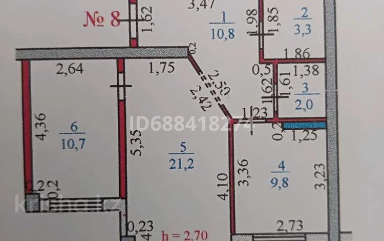 2-комнатная квартира, 57.8 м², 2/5 этаж, Бәйтерек 33 — Возле 3-школы, детский сад,детский обл.гор.больница,баня, супермаркет за 17 млн 〒 в Таразе — фото 16