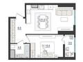 1-комнатная квартира · 49.52 м², Азимова 46А за ~ 35.6 млн ₸ в Ташкенте — фото 3