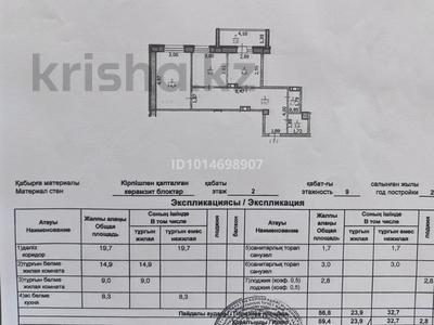 2-бөлмелі пәтер · 59.4 м² · 2/9 қабат, Абая — 2 база, бағасы: 30 млн ₸ в Уральске