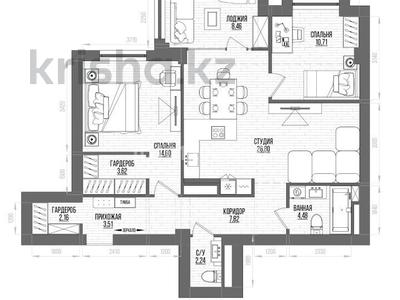 3-комнатная квартира · 85 м² · 5/10 этаж, Просп. Ермека Серкебаева 107 за 77.5 млн 〒 в Алматы, Бостандыкский р-н