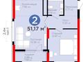 2-бөлмелі пәтер · 52 м² · 21/21 қабат, Бухар жырау 20, бағасы: 49 млн ₸ в Астане, Нура р-н