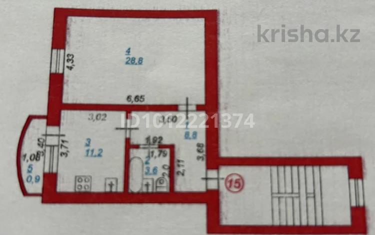 1-бөлмелі пәтер · 57.4 м² · 4/5 қабат, микрорайон Авангард-2 11Б — ТЦ Мерей, бағасы: 23 млн ₸ в Атырау, мкр Авангард-2 — фото 2