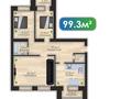 3-комнатная квартира, 99.3 м², 7/9 этаж, Мустафа Шокая за 27.3 млн 〒 в Актобе