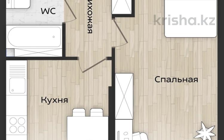 1-бөлмелі пәтер · 37 м² · 1/4 қабат, Аубакирова 35/525, бағасы: 15.3 млн ₸ в  — фото 2