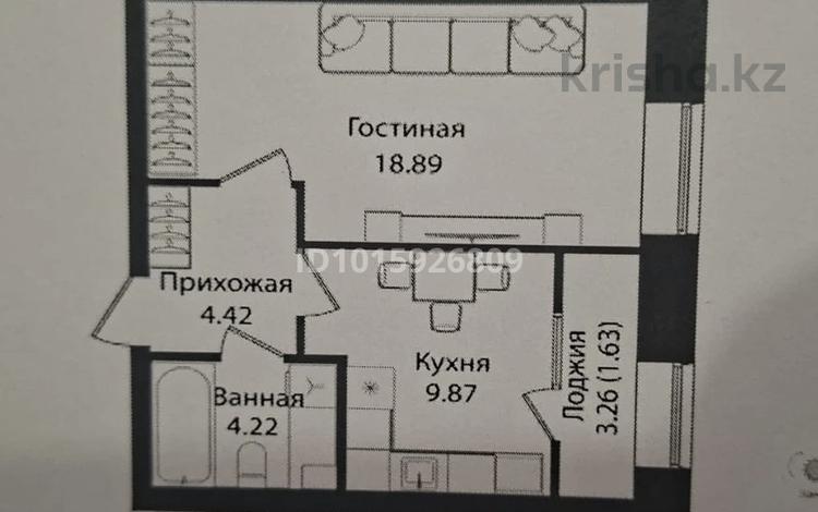 1-бөлмелі пәтер · 39 м² · 8/10 қабат, Улица Чингиз Айтматов, 79/1 79/1, бағасы: 20.5 млн ₸ в Астане, Сарыарка р-н — фото 2