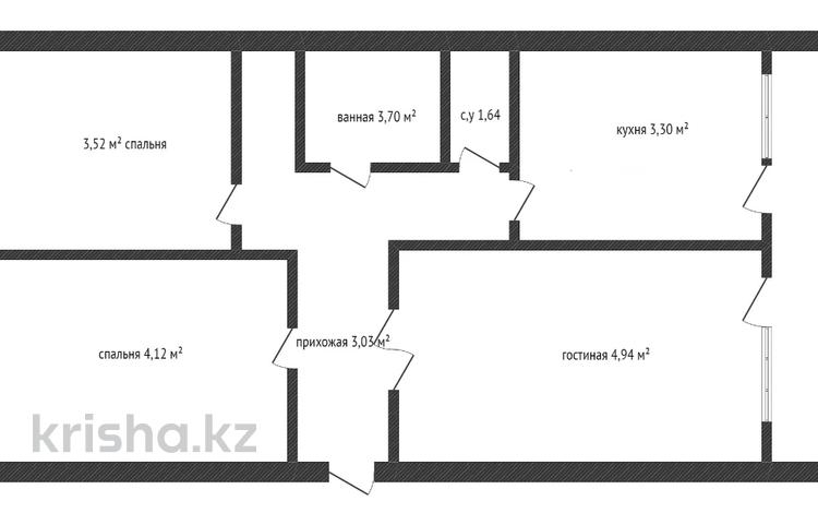 3-комнатная квартира, 69 м², 4/5 этаж, Аблайхана 5 за 19 млн 〒 в Кокшетау — фото 2