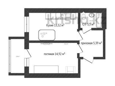 1-комнатная квартира, 39.09 м², 1/6 этаж, Береке 15 за 15.8 млн 〒 в Костанае