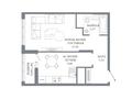 1-комнатная квартира · 34.92 м² · 14 этаж, Пересечение ул. Калдаякова и ул. Жургенова — Без комиссии|Рассрочка и ипотека за ~ 19.8 млн ₸ в Астане