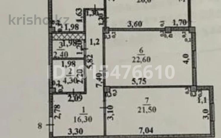 3-бөлмелі пәтер · 102.8 м² · 4/9 қабат, Нұрсәт ш/а 81, бағасы: 65 млн ₸ в Шымкенте, Каратауский р-н — фото 2