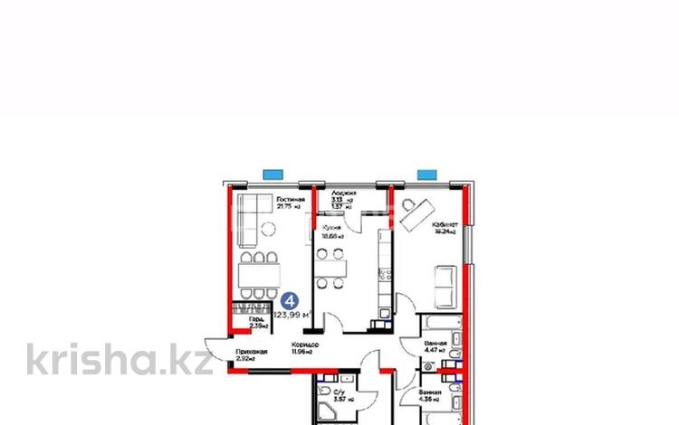 4-комнатная квартира · 120 м² · 9/12 этаж, мкр Ботакоз 1 — Рыскулова -Хошимин, 3 Паркинга, 2 Кладовки входит в цену за 110 млн ₸ в Алматы, Алатауский р-н — фото 2