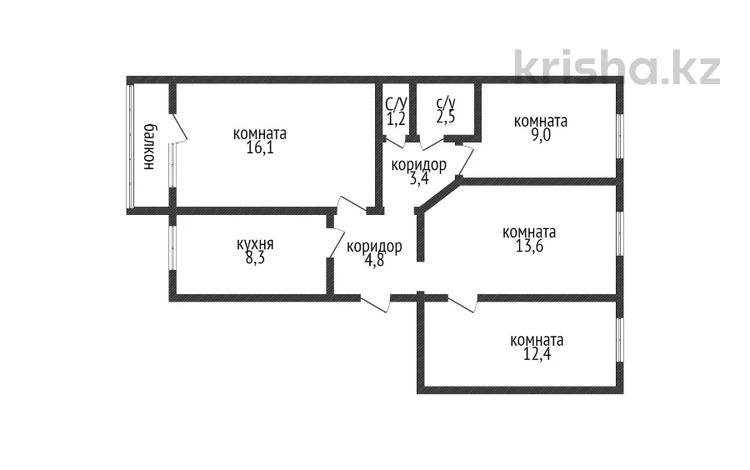 4-комнатная квартира · 72.4 м² · 2/6 этаж, Мауленова за 22 млн 〒 в Костанае — фото 2