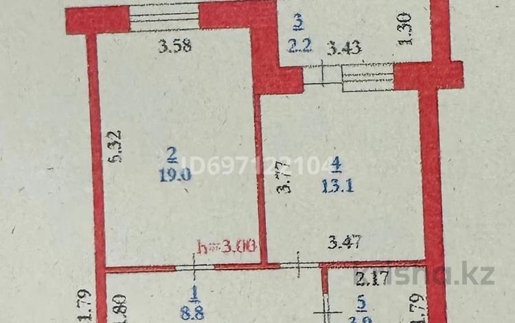 1-бөлмелі пәтер, 48.8 м², 2/5 қабат, Мкр. Батыс-2 348, бағасы: 14.5 млн 〒 в Актобе — фото 2