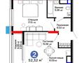 2-комнатная квартира · 53 м² · 8/9 этаж, Сыганак 52/2 — Кабанбай батыр за 54.5 млн ₸ в Астане — фото 2