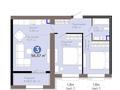 3-бөлмелі пәтер · 57 м² · 2/9 қабат, Е 909 29, бағасы: 36.5 млн ₸ в Астане, Нура р-н