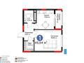 1-комнатная квартира · 45.54 м² · 4/9 этаж, Акберен 4/5 за ~ 25 млн 〒 в Атырау