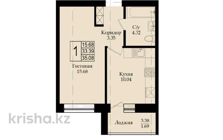 1-комнатная квартира, 35.6 м², Айтматова за ~ 9.4 млн 〒 в Астане, Нура р-н — фото 2