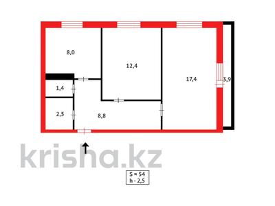 2-бөлмелі пәтер · 54 м² · 9/9 қабат, пр. Металлургов 8/1, бағасы: 9.5 млн ₸ в Темиртау