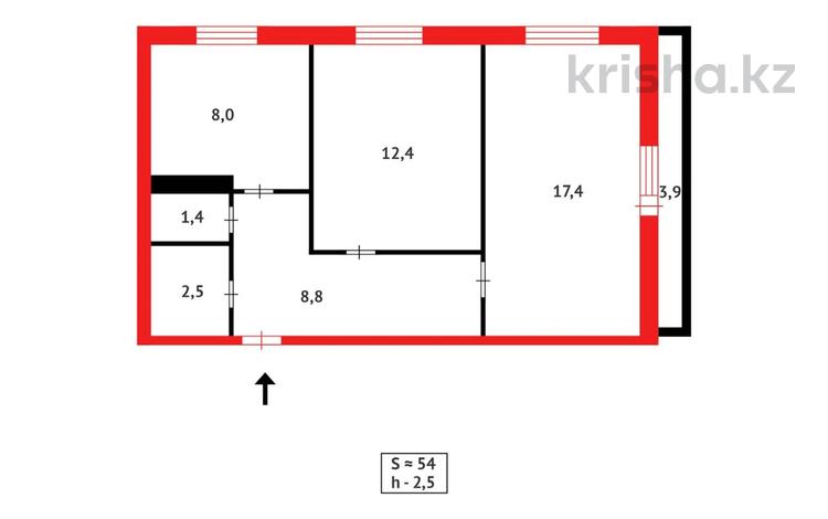 2-бөлмелі пәтер · 54 м² · 9/9 қабат, пр. Металлургов 8/1, бағасы: 9.5 млн ₸ в Темиртау — фото 2