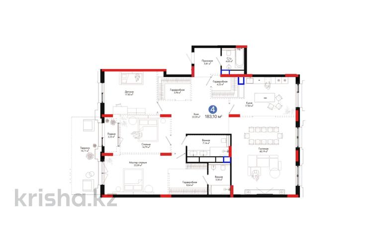 5-комнатная квартира · 183.9 м² · 2/8 этаж, Переулок Тасшокы 4 — BI Group за ~ 227 млн ₸ в Астане, Алматы р-н — фото 11