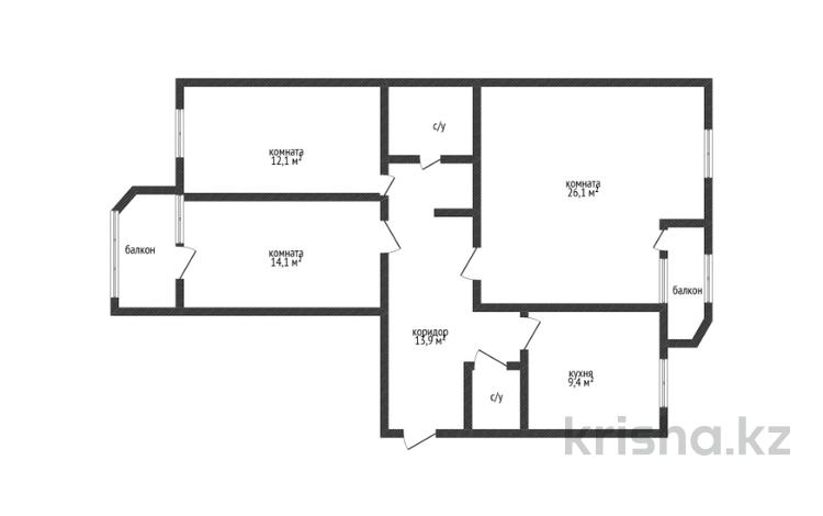 3-комнатная квартира · 84.4 м² · 4/5 этаж, 5 микрорайон 13 за 38 млн ₸ в Костанае — фото 2
