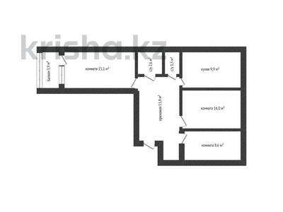 3-комнатная квартира, 65.5 м², 9/9 этаж, абылайхана 9 за 17.5 млн 〒 в Кокшетау