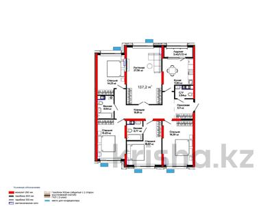 5-комнатная квартира · 138 м² · 3/9 этаж, Толеметова за ~ 85.1 млн 〒 в Шымкенте, Абайский р-н