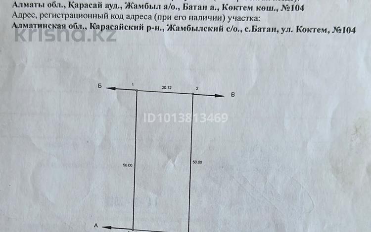 Жер телімі · 10 сотық, Көктем 104, бағасы: 7.5 млн ₸ в Батане — фото 6