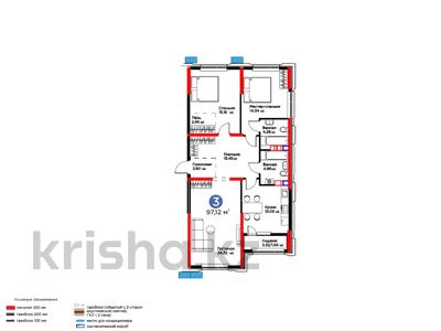 3-бөлмелі пәтер · 98 м², Рыскулова, бағасы: 57 млн ₸ в Шымкенте, Аль-Фарабийский р-н