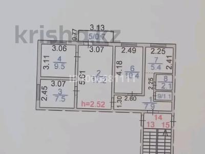 4-бөлмелі пәтер · 61.8 м² · 5/5 қабат, Абая 24, бағасы: 13.5 млн ₸ в Сатпаев