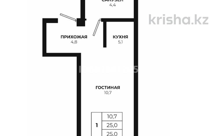 1-комнатная квартира, 25 м², 2/3 этаж, мкр Теректы, Устирт за 13 млн 〒 в Алматы, Алатауский р-н — фото 2