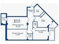 3-комнатная квартира · 93.26 м², ​Микрорайон Оазис, участок 44 за ~ 25.5 млн ₸ в Караганде — фото 3