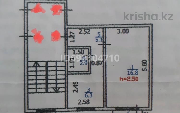 1-комнатная квартира, 31.9 м², 3/5 этаж, Микрорайон Жидебая батыра 14 за 8 млн 〒 в Балхаше — фото 11