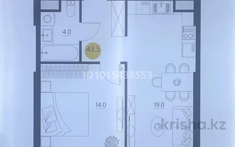 1-бөлмелі пәтер · 43.5 м² · 2/9 қабат, мкр Шымсити, ул. 189 квартал 241А, бағасы: 23.5 млн ₸ в Шымкенте, Абайский р-н — фото 2