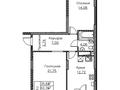 2-комнатная квартира, 63.34 м², 3/9 этаж, мкр Достык , Толеметова 106/3 за ~ 21.5 млн 〒 в Шымкенте, Каратауский р-н — фото 2