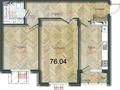 2-бөлмелі пәтер · 76.04 м² · 2/9 қабат, Тлендиева 345, бағасы: ~ 59.3 млн ₸ в Алматы, Бостандыкский р-н