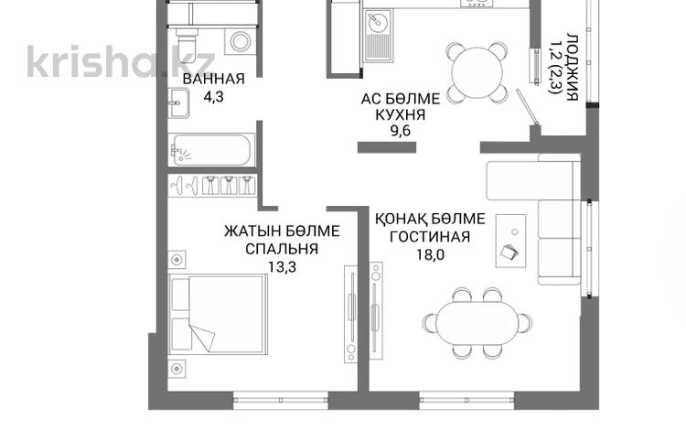 2-бөлмелі пәтер · 60.7 м² · 4/16 қабат, Мангилик Ел 74, бағасы: ~ 32.6 млн ₸ в Астане, Есильский р-н — фото 6