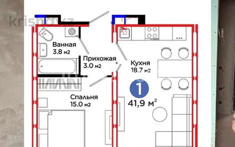 2-бөлмелі пәтер · 42 м² · 8/14 қабат, Бейбарыс султан 29, бағасы: 22.3 млн ₸ в Астане, Сарыарка р-н — фото 3